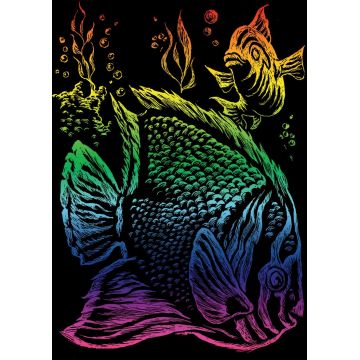 Set de gravură Royal Rainbow - Pește, 13 x 18 cm
