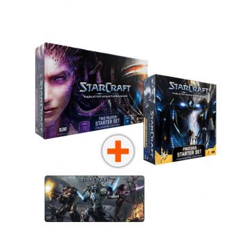 Set de jocuri de societate StarCraft: Two Player Starter Set și Protoss Starter Set și mousepad