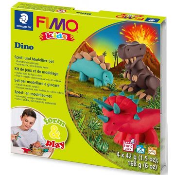 Set de lut Saedtler Fimo Kids - Dino, 4 x 42 g
