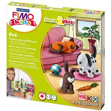 Set de lut Staedtler Fimo Kids - 4 x 42g, Pet