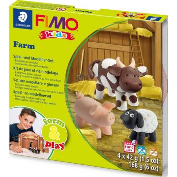 Set de lut Staedtler Fimo Kids - Farm, 4 x 42 g