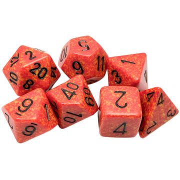 Set de zaruri  Chessex Speckled Fire Polyhedral (7 buc.)