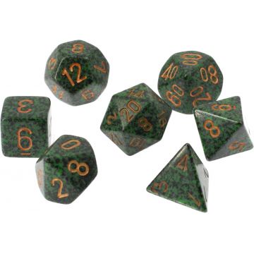 Set de zaruri  Chessex Speckled Golden Recon Polyhedral (7 buc.)