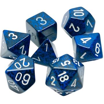 Set de zaruri  Chessex Speckled Stealth Polyhedral (7 buc.)