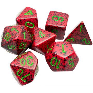 Set de zaruri  Chessex Speckled Strawberry Polyhedral (7 buc.)