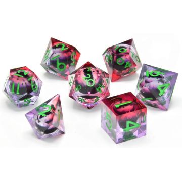 Set zaruri GlassStaff - Floating Eye RPG Dice Set, Poison Ivy Vision (7 buc.)