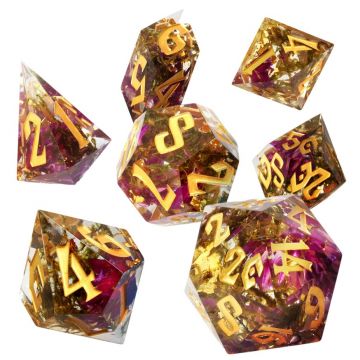 Set zaruri GlassStaff - Sharp Edge Resin RPG Dice Set, Sunlit Garden (7 buc.)