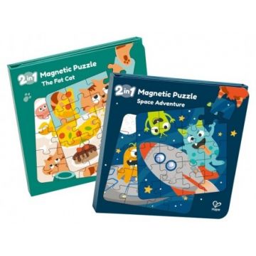 Carte cu puzzle magnetic Hape - 41 piese, sortiment