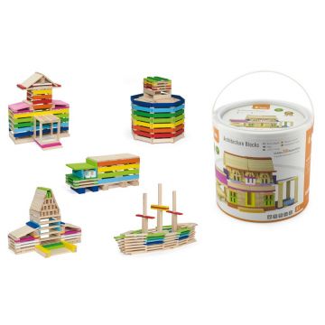 Constructor din lemn Viga - Blocuri de construcție, 250 buc