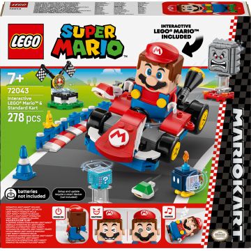 Constructor LEGO Super Mario - Mario Kart, figură interactivă Mario si Standard Kart (72043)