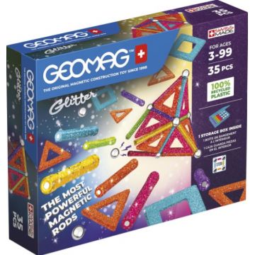 Constructor magnetic Geomag - Glitter, 35 de piese