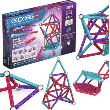 Constructor magnetic Geomag - Glitter, 60 de piese
