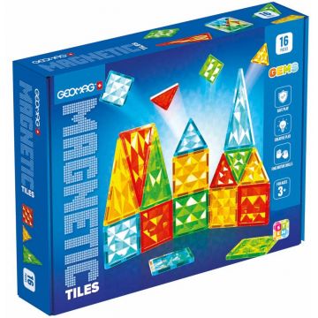 Constructor magnetic  Geomag - Placi multicolore, 16 piese