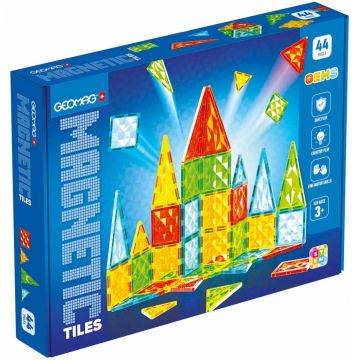 Constructor magnetic  Geomag - Placi multicolore, 44 piese