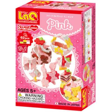 Constructor pentru copii 10 în 1 LaQ Sweet Collection - Mini Pink, 62 piese