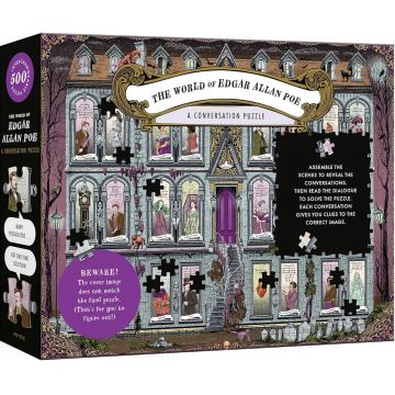 Ghicitoare-puzzle  Clarkson Potter din 500 piese - Lumea lui Edgar Allan Poe: Dialogurile pierdute