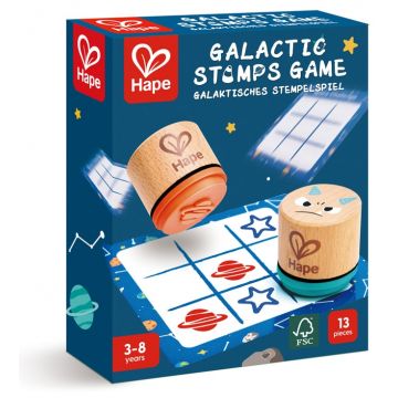 Joc cu ștampile pentru copii Hape - Galactic Stamps Game, 13 piese