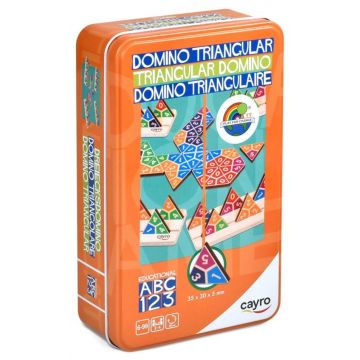Joc pentru copii Cayro - Domino triunghiular, cutie metalică