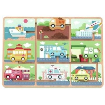 Jucărie din lemn Tooky Toy - Profesii și automobile