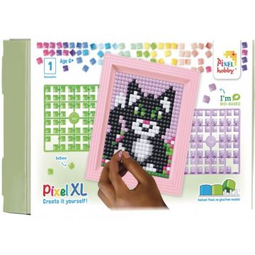 Mozaic cu ramă și pixeli Pixelhobby - Pisică neagră, XL