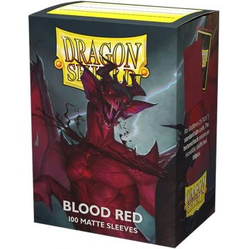 Protecții pentru cărți de joc Dragon Shiel - Matte Blood Red (100 buc.)