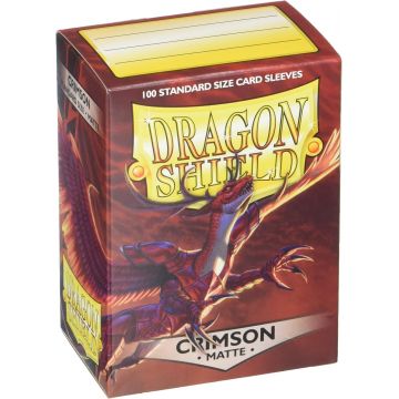 Protecții pentru cărți de joc Dragon Shield - Matte Sleeves Standard Size, Crimson (100 buc.)