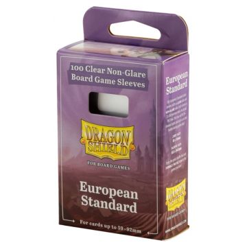 Protecții pentru cărți Dragon Shield - European Standard, Clear/Non-Glare, 59 x 92 mm (100 buc)