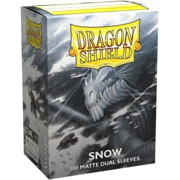 Protecții pentru cărți Dragon Shield - Matte Dual Sleeves Standard Size, Snow (100 buc.)