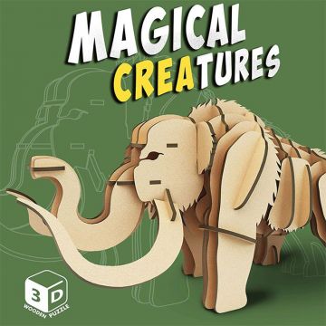 Puzzle 3D din lemn Raya Toys - Magical Creatures: Mamut, 38 piese