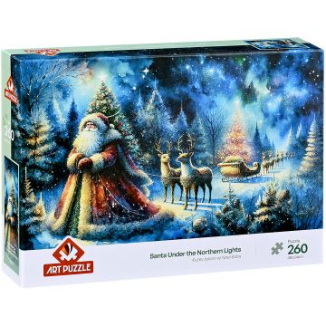 Puzzle Art Puzzle din 260 piese - Moș Crăciun și Aurora Boreală