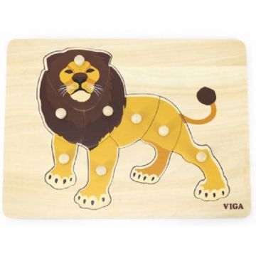 Puzzle educațional Montessori Viga - Lion