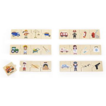 Puzzle educațional Viga Toys - Profesii, Montessori, 24 piese