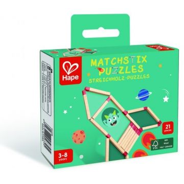 Puzzle educativ din lemn Hape - Matchstix Puzzles, 21 piese