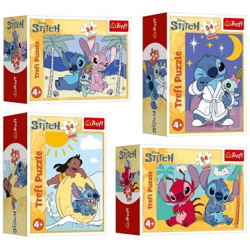 Puzzle mini Trefl din 54 piese - Stitch și lumea lui, sortiment