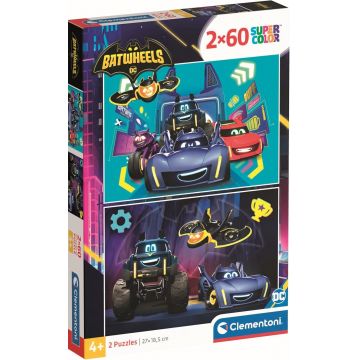Puzzle pentru copii Clementoni din 2 x 60 piese - Batwheels