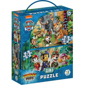 Puzzle pentru copii  DoDo 2 in  1 -Patrula Cățelușilor: Aventură în Junglă