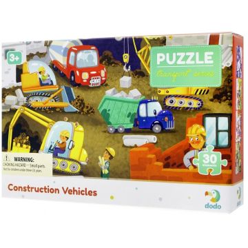 Puzzle pentru copii  Dodo Transport Series - Vehicule de constructii, 30 de bucati