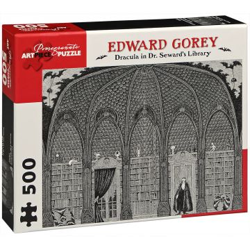 Puzzle Pomegranate de 500 piese - Dracula la biblioteca, Edward Gorey