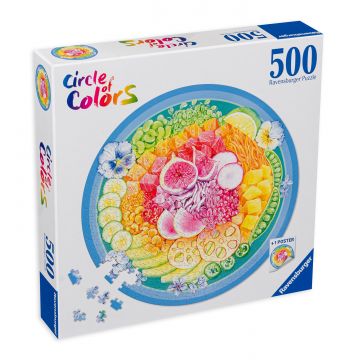 Puzzle rotund Ravensburger din 500 de piese - Bol cu fructe