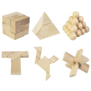 Puzzle-uri din lemn pentru copii Goki - 24 buc., in punga de bumbac