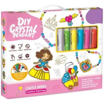 Set creativ pentru bijuterii Raya Toys – „Cristale pentru prințese”, cu vopsele și diamante