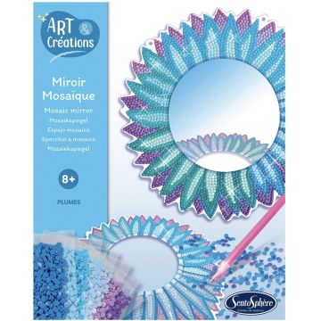 Set creativ Sentosphere - Oglindă DIY cu pene diamantate