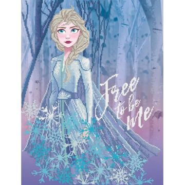 Set de broderie cu diamante Diamond Dotz - Disney Frozen II, Free to be Me, 65 x 50 cm