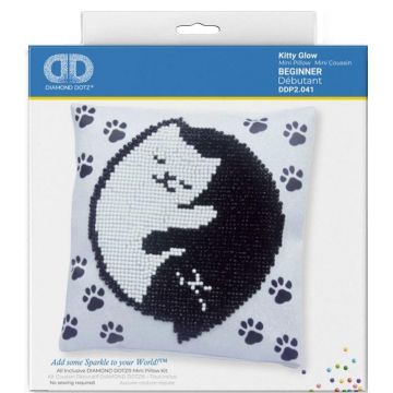 Set de broderie cu diamante Diamond Dotz - Pisici adormite, pernă 18 x 18 cm
