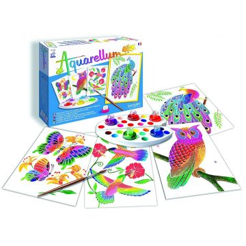 Set de colorat cu acuarele Sentosphere Aquarellum Junior - Pasari