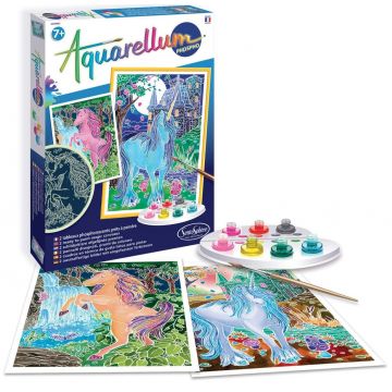 Set de colorat cu acuarele Sentosphere Aquarellum Phospho - Unicorni