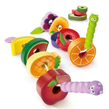 Set de înșirat Hape - Fructe, omidă