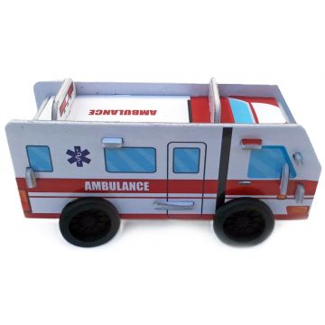 Set de joc Akar - Fă-ți singur machetă 3D a unei ambulanțe de pompieri