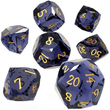 Set de zaruri  GlassStaff - Glass RPG Dice Set, Amethystum Arcana (7 buc.)