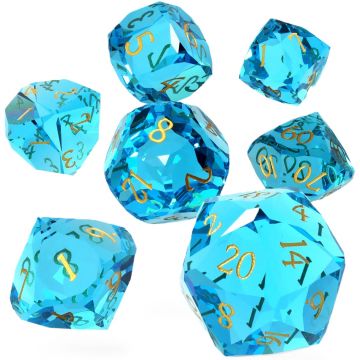 Set de zaruri  GlassStaff - Glass RPG Dice Set, Saphrium Eternal (7 buc.)